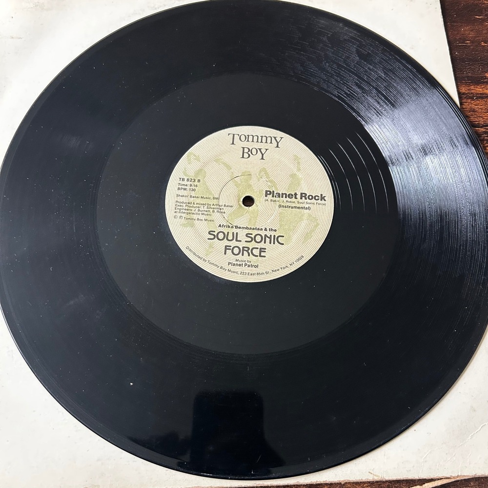 Afrika Bambaataa Soul Sonic Force Planet Rock 12" Vinyl Tommy Boy TB 823 1982